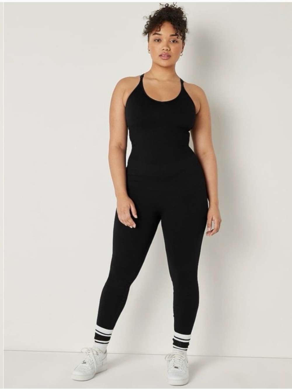 PINK Victoria's Secret Black Racerback Jumpsuit seamless